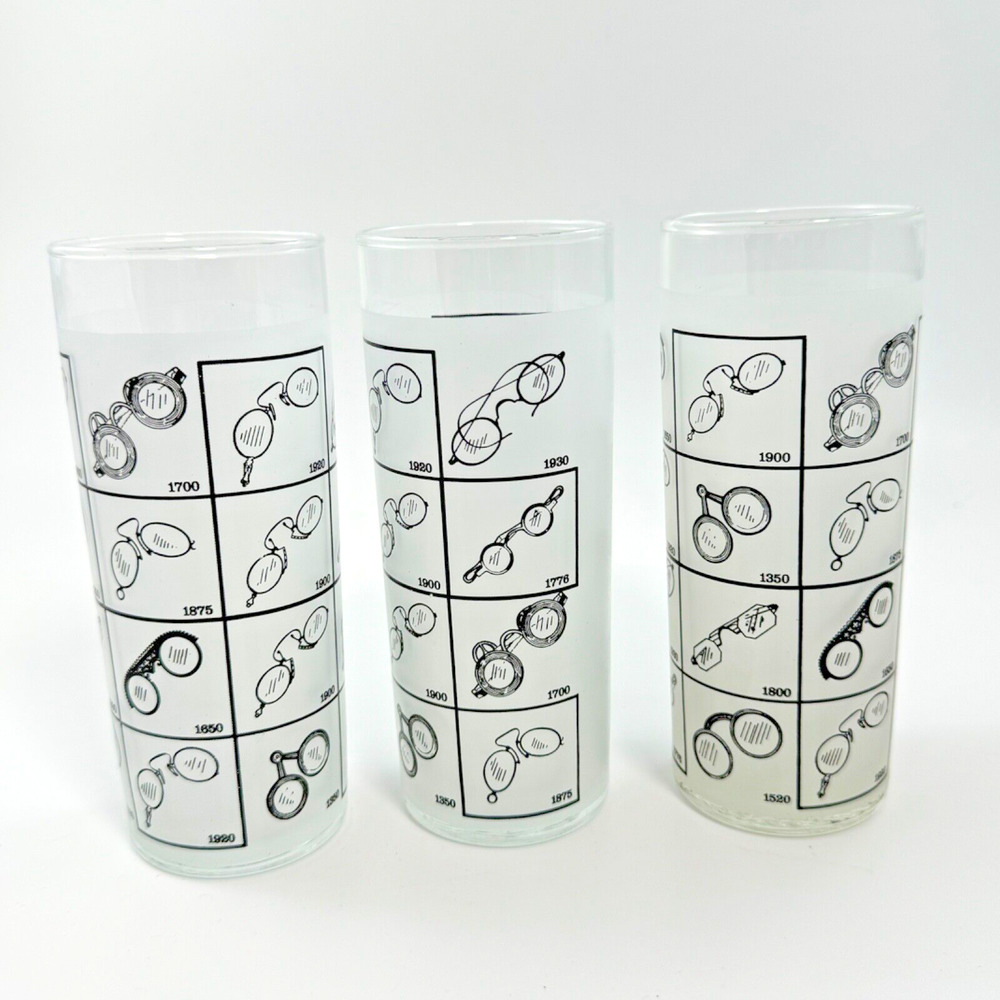 3 Vintage‎ MCM Highballs with eyewear glasses history black and white optometry